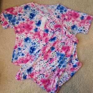 Floral Wide Leg Jumpsuit in Pink and Blue